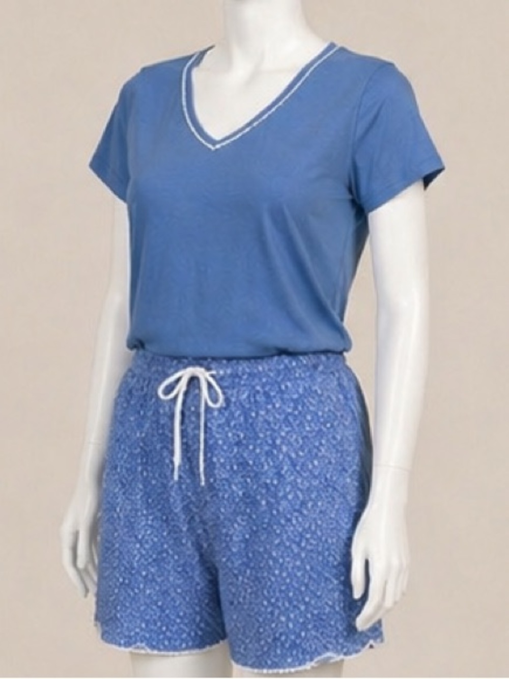 Carole Hochman 2 piece Blue Floral Pajama Loungewear Set 3X - Picture 7 of 7